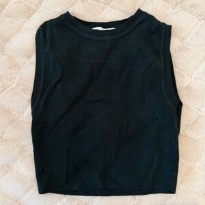 Zara Dark Green Knit Crop Top
